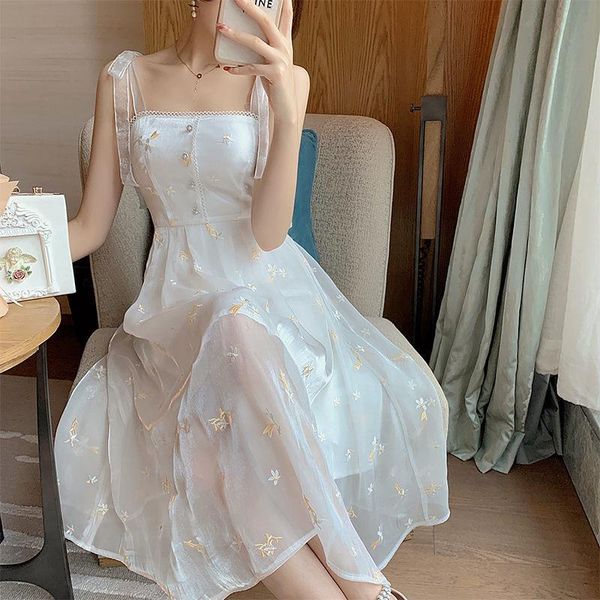 casual dresses korean style elegant strap dress women sleeveless floral design fairy evening party for females 2021 summer chic, Black;gray
casual dresses korean style elegant strap dress women sleeveless floral design fairy evening party for females 2021 summer chic, Black;gray