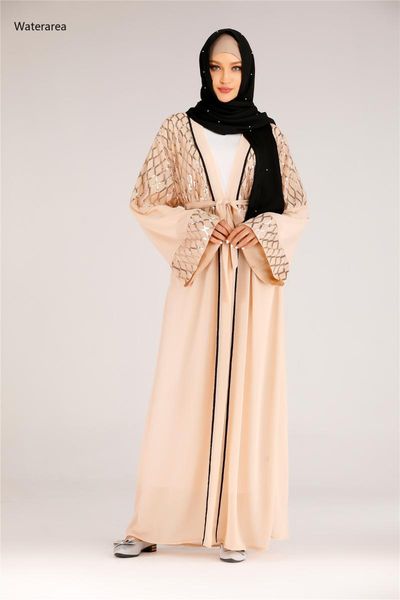 women's trench coats 2021 chiffon v-neck full sleeve embroidery patchwork sequins with belt loose big swing long open stitch robe1782, Tan;black
women's trench coats 2021 chiffon v-neck full sleeve embroidery patchwork sequins with belt loose big swing long open stitch robe1782, Tan;black