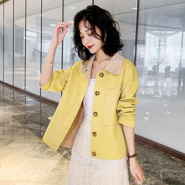 women's jackets fashion chic autumn suede jacket women spring short outerwear coat sweet color green yellow overcoat mujer chaqueta, Black;brown
women's jackets fashion chic autumn suede jacket women spring short outerwear coat sweet color green yellow overcoat mujer chaqueta, Black;brown