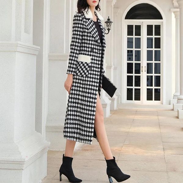 women's trench coats fur collar plaid woolen coat women 2021 autumn and winter fashion mid-length thick long, Tan;black
women's trench coats fur collar plaid woolen coat women 2021 autumn and winter fashion mid-length thick long, Tan;black