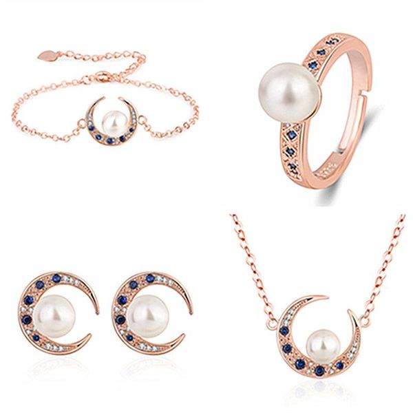 earrings & necklace dshou79 fashion pearl moon jewelry set creative copper bracelet ring party, Silver
earrings & necklace dshou79 fashion pearl moon jewelry set creative copper bracelet ring party, Silver