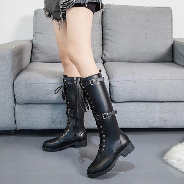 boots fashion women strap pu leather autumn winter knee high ladies thick sole platform botas mujer plus size 35-42, Black
boots fashion women strap pu leather autumn winter knee high ladies thick sole platform botas mujer plus size 35-42, Black
