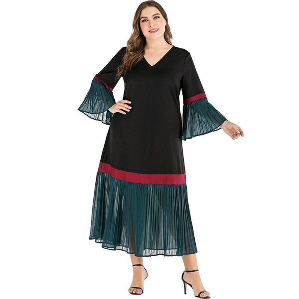 plus size dresses green dress for women lace full sleeve ruffles mid calf fashion elegant female evening night party vestidos mujer, Black
plus size dresses green dress for women lace full sleeve ruffles mid calf fashion elegant female evening night party vestidos mujer, Black