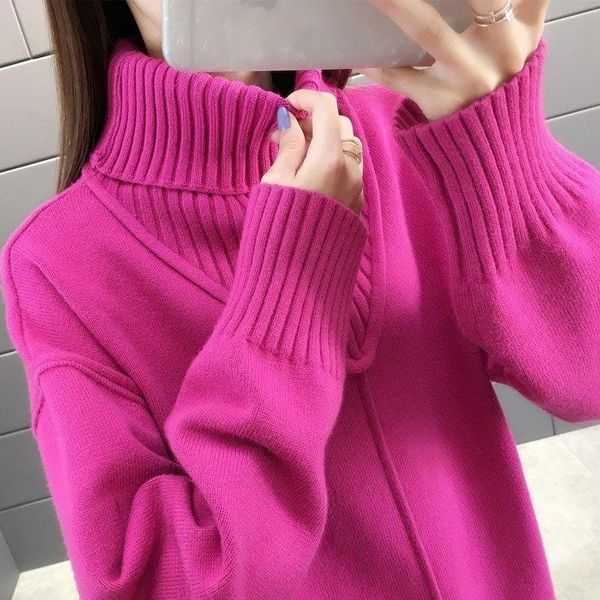 women's sweaters 4 colors winter turtleneck women and pullovers pink loose thicken warm lady pulls all match outwear coat, White;black
women's sweaters 4 colors winter turtleneck women and pullovers pink loose thicken warm lady pulls all match outwear coat, White;black