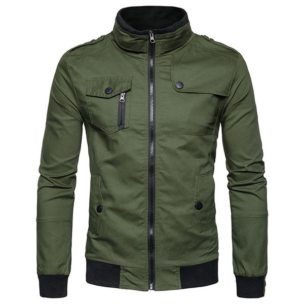 and spring autumn men's stand collar cotton wash coat air force one large flying jacket, Black;brown
and spring autumn men's stand collar cotton wash coat air force one large flying jacket, Black;brown