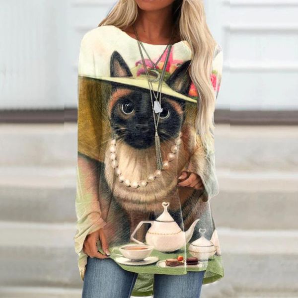 women's blouses & shirts harajuku animal print blouse women casual long sleeve streetwear pullover o neck graphic camisas de mujer 40#, White
women's blouses & shirts harajuku animal print blouse women casual long sleeve streetwear pullover o neck graphic camisas de mujer 40#, White