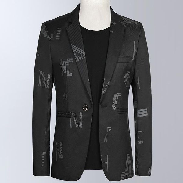 men's suits & blazers 2021 fashion men's casual boutique slim letter printed plaid dress suit jacket coar, White;black
men's suits & blazers 2021 fashion men's casual boutique slim letter printed plaid dress suit jacket coar, White;black