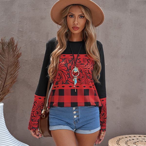 autumn printed long sleeve women's round neck pullover bottoming shirt 2518380, Black
autumn printed long sleeve women's round neck pullover bottoming shirt 2518380, Black