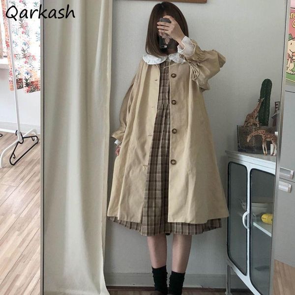women's trench coats women student japanese style kawaii outwear all-match spring fashion chic solid loose harajuku windbreaker, Tan;black
women's trench coats women student japanese style kawaii outwear all-match spring fashion chic solid loose harajuku windbreaker, Tan;black