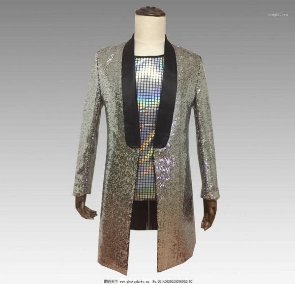 men's suits & blazers sequins long male singer stage costume costumes personality performance clothing jacket, White;black
men's suits & blazers sequins long male singer stage costume costumes personality performance clothing jacket, White;black