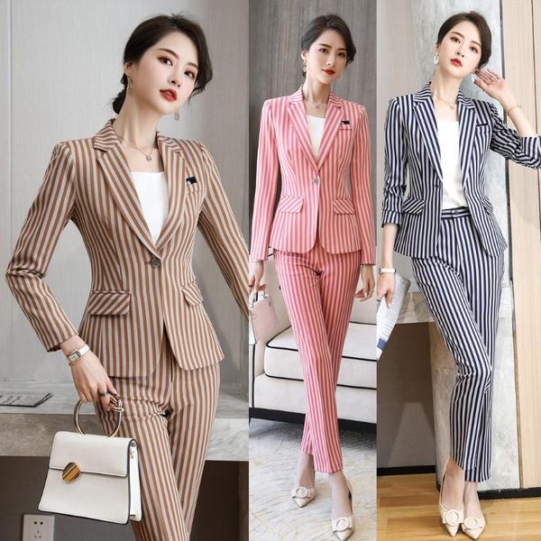 fashion formal pant suits for women business work wear ladies striped blazer and jacket sets office uniform styles women's two piece pa, White
fashion formal pant suits for women business work wear ladies striped blazer and jacket sets office uniform styles women's two piece pa, White