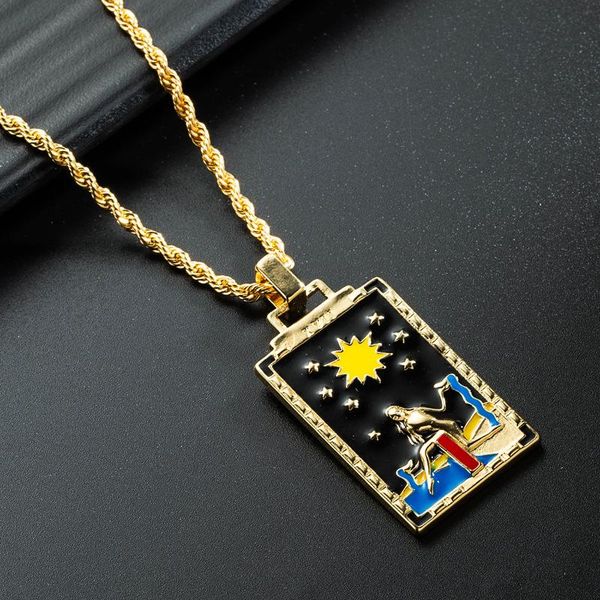 pendant necklaces kawiia copper plated gold jewelry creative women's necklace sun star moon tarot oil painting dripping, Silver
pendant necklaces kawiia copper plated gold jewelry creative women's necklace sun star moon tarot oil painting dripping, Silver