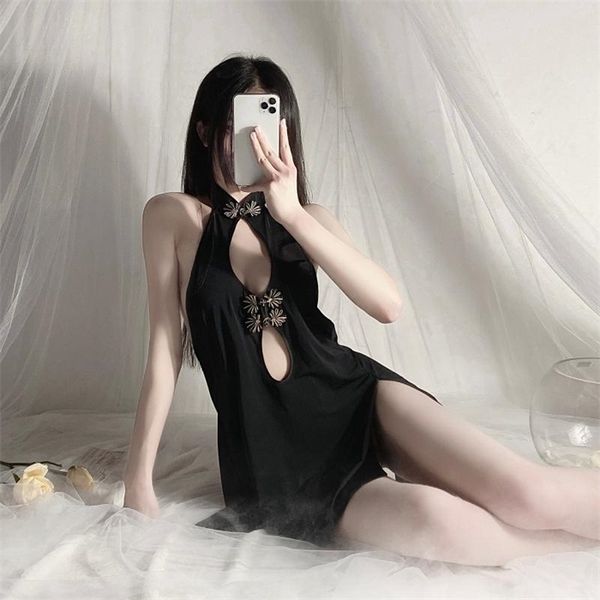 retro cheongsam lingerie dress erotic lingerie babydoll split antique temptation student silky back lace hollow nightdress, Black;white
retro cheongsam lingerie dress erotic lingerie babydoll split antique temptation student silky back lace hollow nightdress, Black;white