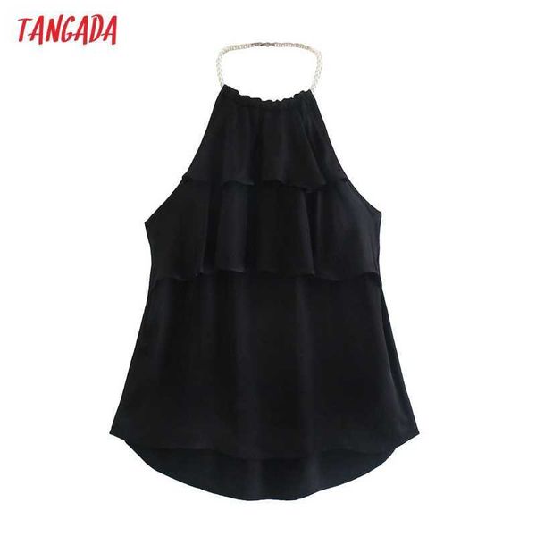 tangada women pearl halter camis crop sleeveless backless short blouses shirts female casual solid 5z170 210609, White
tangada women pearl halter camis crop sleeveless backless short blouses shirts female casual solid 5z170 210609, White