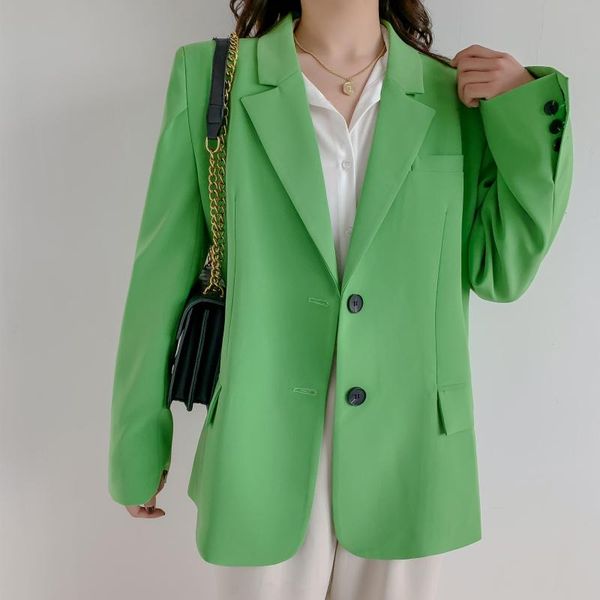 women's suits & blazers autumn 2021 fashion notched single-breasted green loose suit coat elegant big pocket office lady blazer, White;black
women's suits & blazers autumn 2021 fashion notched single-breasted green loose suit coat elegant big pocket office lady blazer, White;black