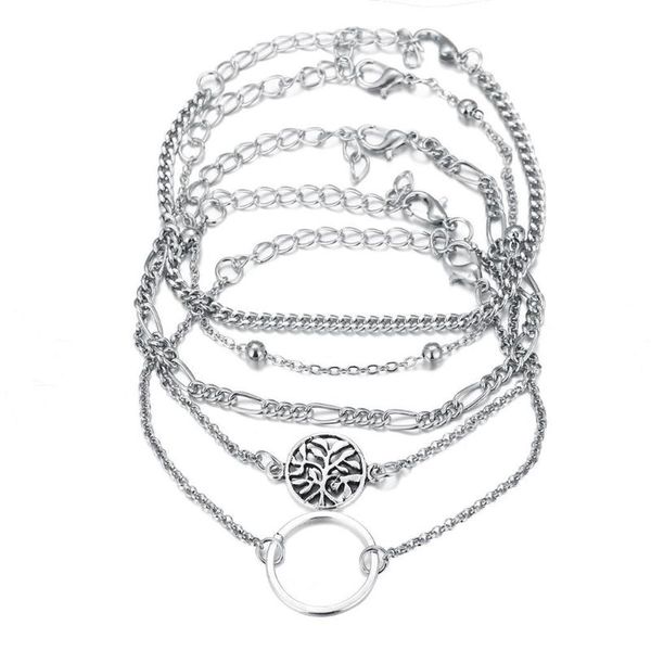 link, chain 5 pcs/set women fashion hollow out silver round shape bracelet gift casual, street, party, club, etc, Black
link, chain 5 pcs/set women fashion hollow out silver round shape bracelet gift casual, street, party, club, etc, Black