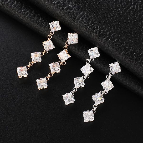 luxury cubic zirconia jewelry long square dangle earring sparkling cz crystal earrings for women wedding jewellery accessories, Silver
luxury cubic zirconia jewelry long square dangle earring sparkling cz crystal earrings for women wedding jewellery accessories, Silver