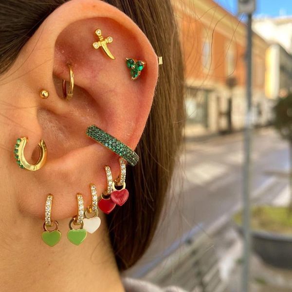 dangle & chandelier 2021 summer minimal small cz hoop neon enamel cute heart charm earrings wholesale fashion dainty women jewe, Silver
dangle & chandelier 2021 summer minimal small cz hoop neon enamel cute heart charm earrings wholesale fashion dainty women jewe, Silver
