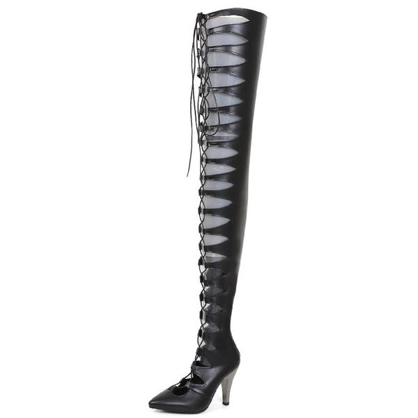 super high boots women lace-up summer cut-outs heels over the knee platform long stripper fetish dance shoes lady, Black
super high boots women lace-up summer cut-outs heels over the knee platform long stripper fetish dance shoes lady, Black