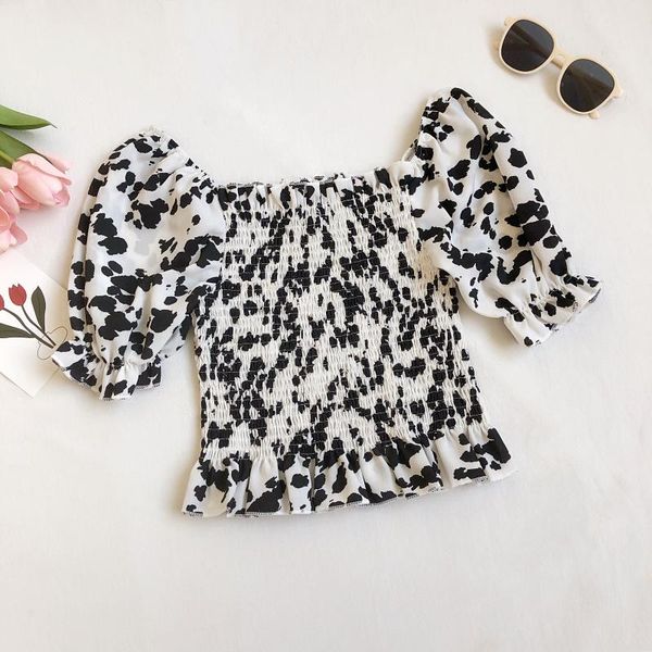 women's blouses & shirts summer women square collar puff sleeve basic shirt lady short elastic slim high waist pullover printed chic bl, White
women's blouses & shirts summer women square collar puff sleeve basic shirt lady short elastic slim high waist pullover printed chic bl, White
