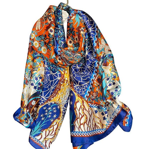 scarves korean geometric flower printing silk satin scarf fashion women shawl bandana ladies pareo headcloth kerchief muffler, Blue;gray
scarves korean geometric flower printing silk satin scarf fashion women shawl bandana ladies pareo headcloth kerchief muffler, Blue;gray