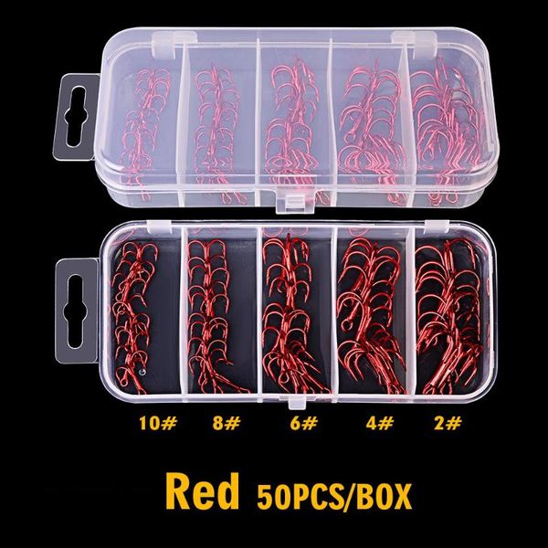 50pcs/box treble fishing hook high carbon steel barbed hooks tackle 2# 4# 6# 8#10# triple sea accessories
50pcs/box treble fishing hook high carbon steel barbed hooks tackle 2# 4# 6# 8#10# triple sea accessories