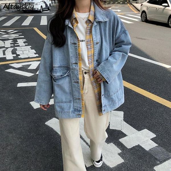 basic jackets women solid pockets leisure loose daily denim outwear girls bf all-match retro harajuku korean style simple chic women's, Black;brown
basic jackets women solid pockets leisure loose daily denim outwear girls bf all-match retro harajuku korean style simple chic women's, Black;brown