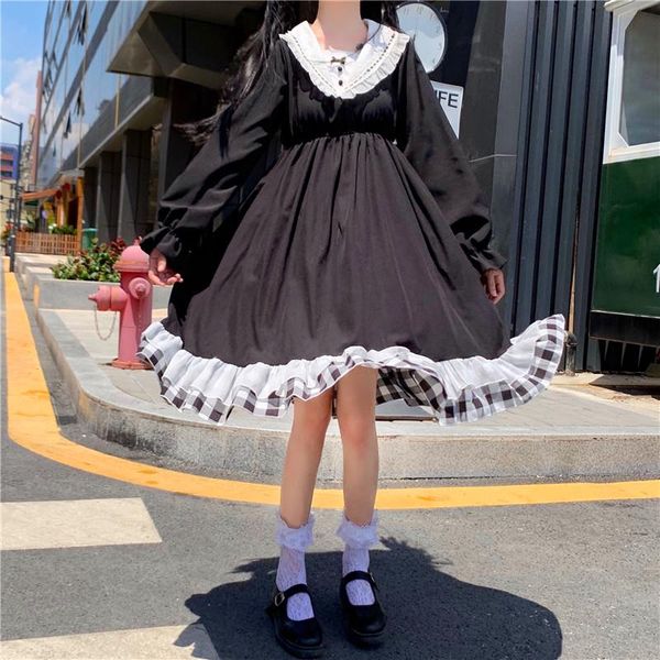 casual dresses sweet women's lolita op dress black loose sailor collar cover bows trim cute one piece fall elegant, Black;gray
casual dresses sweet women's lolita op dress black loose sailor collar cover bows trim cute one piece fall elegant, Black;gray