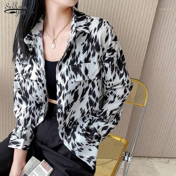 long sleeve leopard pattern shirt vintage women sun proof blouse loose plus size streetwear chiffon female 11874 women's blouses &, White
long sleeve leopard pattern shirt vintage women sun proof blouse loose plus size streetwear chiffon female 11874 women's blouses &, White