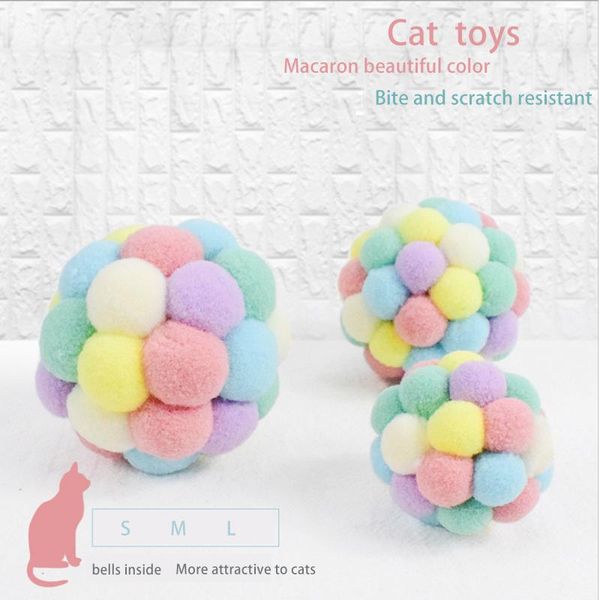 cat toys mzhq pet toy colorful handmade bouncy ball with bell interactive plush kitten supplies
cat toys mzhq pet toy colorful handmade bouncy ball with bell interactive plush kitten supplies