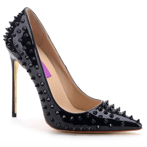 dress shoes fashion personality rivet pointed shallow single thin high heels women's, Black
dress shoes fashion personality rivet pointed shallow single thin high heels women's, Black