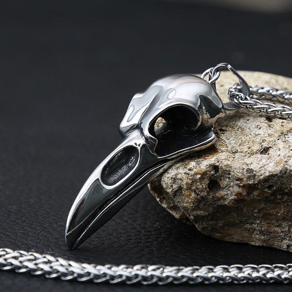 pendant necklaces gothic crow skull stainless steel necklace men boy norse amulet punk rock hip hop odin jewelry drop, Silver
pendant necklaces gothic crow skull stainless steel necklace men boy norse amulet punk rock hip hop odin jewelry drop, Silver