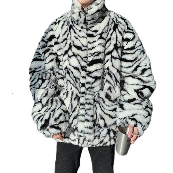 men's fur & faux winter men fashion tiger stripes fur coat warm jacket woman zebra-stripe harajuku oversized thicken faux 23sf, Black
men's fur & faux winter men fashion tiger stripes fur coat warm jacket woman zebra-stripe harajuku oversized thicken faux 23sf, Black