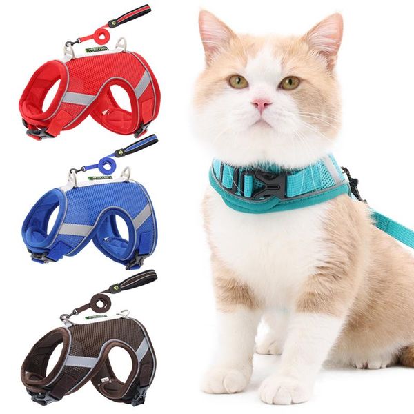 cat collars & leads mesh pet harness and leash sets for cats kitten sphynx reflective puppy dog harnesses mascotas supplies gotas accessorie 
cat collars & leads mesh pet harness and leash sets for cats kitten sphynx reflective puppy dog harnesses mascotas supplies gotas accessorie