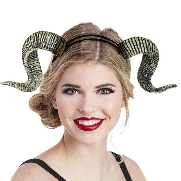 party masks women men adults sheep horn headband cosplay decor hair clip xmas halloween headwear hairband props demon evil gothic handmade