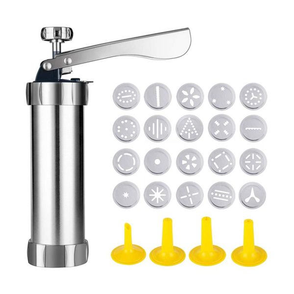 baking moulds stainless steel biscuit press maker with 20 disc + 4 nozzles homemade tool for cake dessert diy decoration
baking moulds stainless steel biscuit press maker with 20 disc + 4 nozzles homemade tool for cake dessert diy decoration