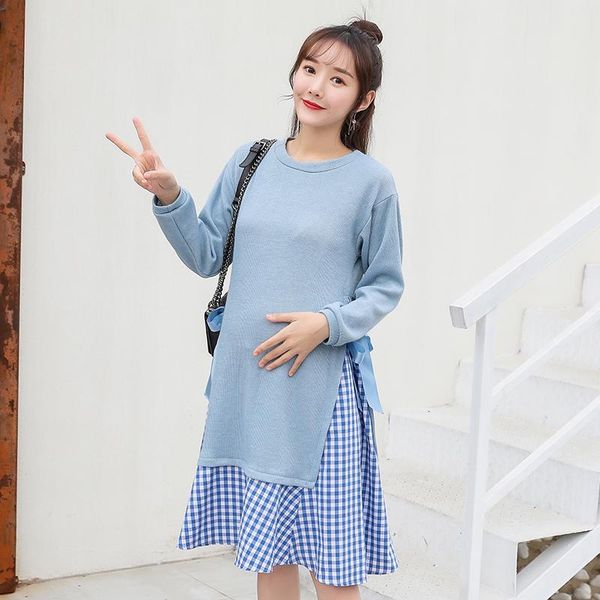maternity dresses sweet plaid patchwork knitted party dress autumn korean fashion elegant clothes for pregnant women pregnancy, White
maternity dresses sweet plaid patchwork knitted party dress autumn korean fashion elegant clothes for pregnant women pregnancy, White