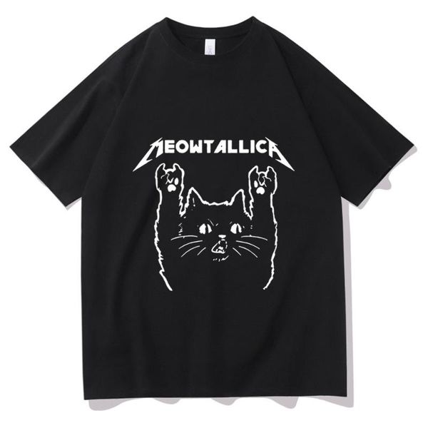 running jerseys cat meowtallica rock music print men women loose t-shirt couples fashion hip hop style tee harajuku streetwear short sleeve, Black;blue
running jerseys cat meowtallica rock music print men women loose t-shirt couples fashion hip hop style tee harajuku streetwear short sleeve, Black;blue