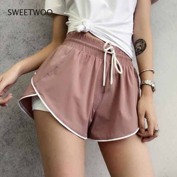 women's 2 in 1 loose summer running shorts breathable quick drying training exercise jogging cycling with longer liner gym clothing, White;black
women's 2 in 1 loose summer running shorts breathable quick drying training exercise jogging cycling with longer liner gym clothing, White;black