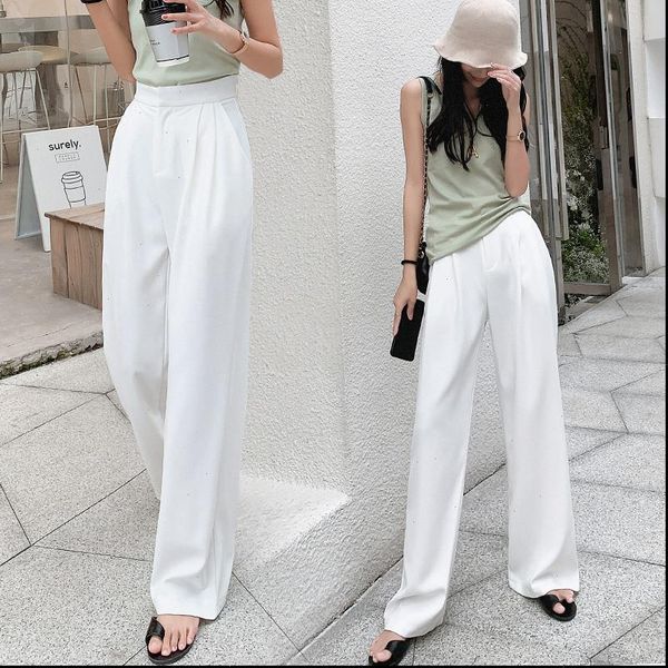 summer womens capri ol style white women pants chic wide leg pant high waist elegant work trousers female casual pantalon, Black;white
summer womens capri ol style white women pants chic wide leg pant high waist elegant work trousers female casual pantalon, Black;white