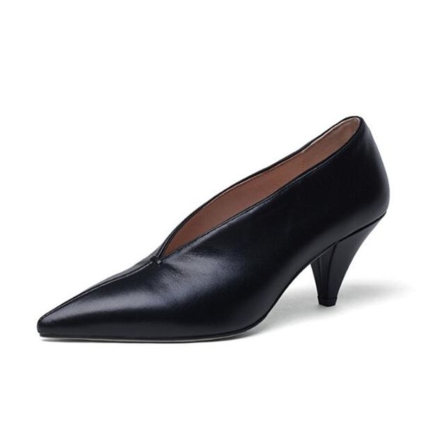 dress shoes vangull genuine leather shoes cow sheep suede spike heels pointed toe women pumps professional office career mdth, Black
dress shoes vangull genuine leather shoes cow sheep suede spike heels pointed toe women pumps professional office career mdth, Black