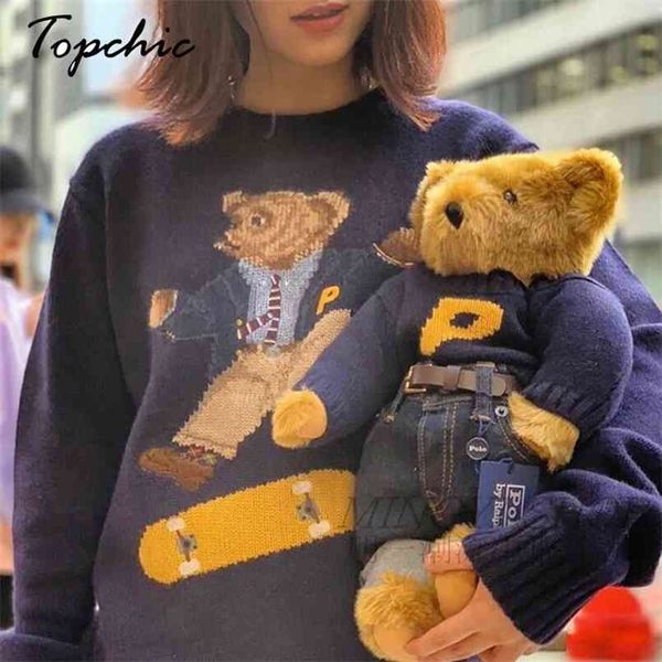 luxury brand bear jacquard knitted pullover womens autumn winter long sleeve letter embroidery casual pull femme 210813, Black
luxury brand bear jacquard knitted pullover womens autumn winter long sleeve letter embroidery casual pull femme 210813, Black