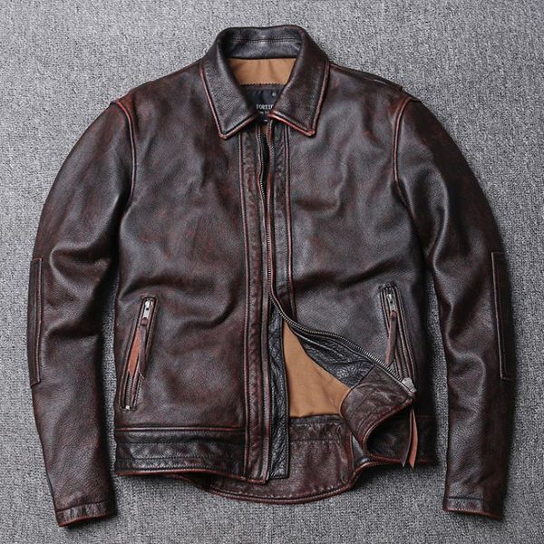 men's leather & faux brand cowhide clothing genuine clothes fashion vintage motor biker jacket.cool coat quality, Black
men's leather & faux brand cowhide clothing genuine clothes fashion vintage motor biker jacket.cool coat quality, Black