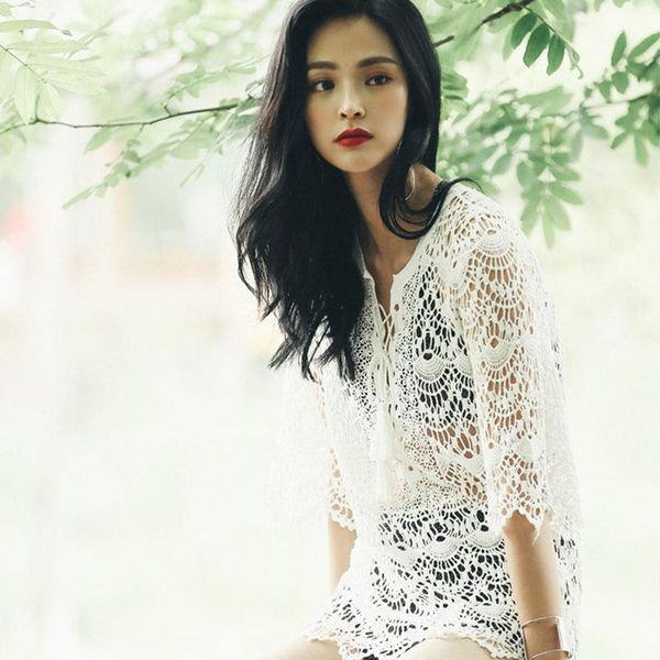 women's blouses & shirts summer 2021 clothing blouse lace floral hollow out crochet cardigan beach fashion half sleeve oversize shirt, White
women's blouses & shirts summer 2021 clothing blouse lace floral hollow out crochet cardigan beach fashion half sleeve oversize shirt, White