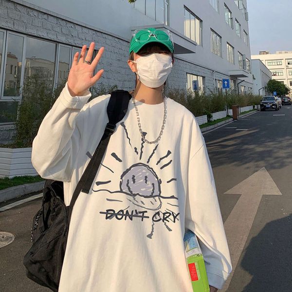autumn printed cartoon men's long sleeve t-shirt small fresh street hip hop bottom shirt, White
autumn printed cartoon men's long sleeve t-shirt small fresh street hip hop bottom shirt, White