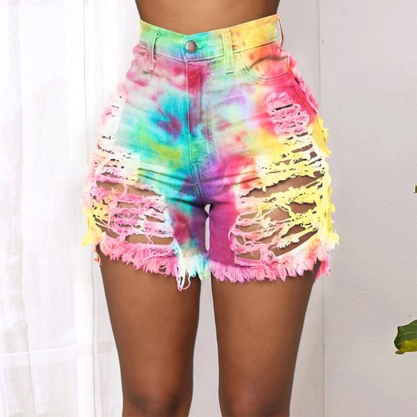 women's jeans women colorful tie dye printed ripped denim shorts high waist streetwear plus size, Blue
women's jeans women colorful tie dye printed ripped denim shorts high waist streetwear plus size, Blue