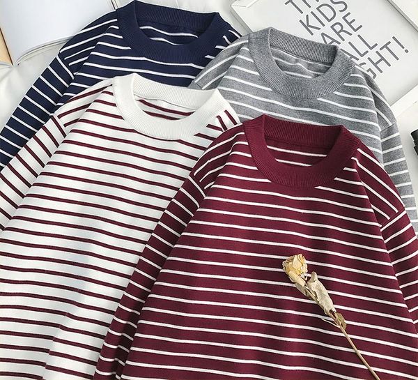 men's sweaters drop shoulder striped korean style sweater men o-neck pullover harajuku couple casual black 2021 autumn, White;black
men's sweaters drop shoulder striped korean style sweater men o-neck pullover harajuku couple casual black 2021 autumn, White;black