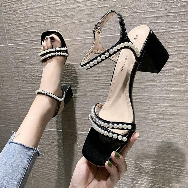 sandals 2021 summer casual shoes pearl high heels women heeled mules slides buckle square toe luxury soft block 34-39, Black
sandals 2021 summer casual shoes pearl high heels women heeled mules slides buckle square toe luxury soft block 34-39, Black