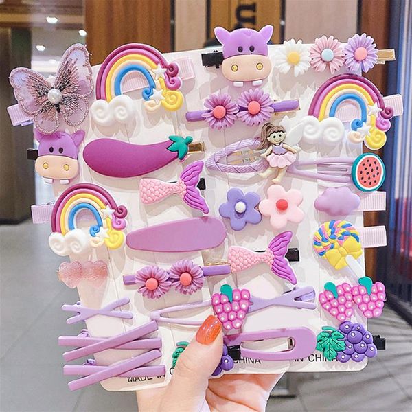 hair accessories 14-piece set rainbow fruit flower animal hairpin children's summer princess candy color, Slivery;white
hair accessories 14-piece set rainbow fruit flower animal hairpin children's summer princess candy color, Slivery;white