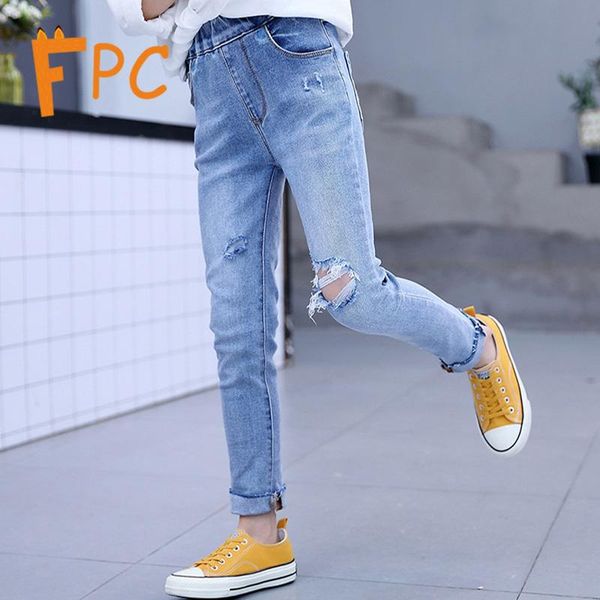 jeans kids girls solid hole ripped sheath slim pencil elastic waist long denim pants for 4-15t 2021 springbrief, Blue
jeans kids girls solid hole ripped sheath slim pencil elastic waist long denim pants for 4-15t 2021 springbrief, Blue